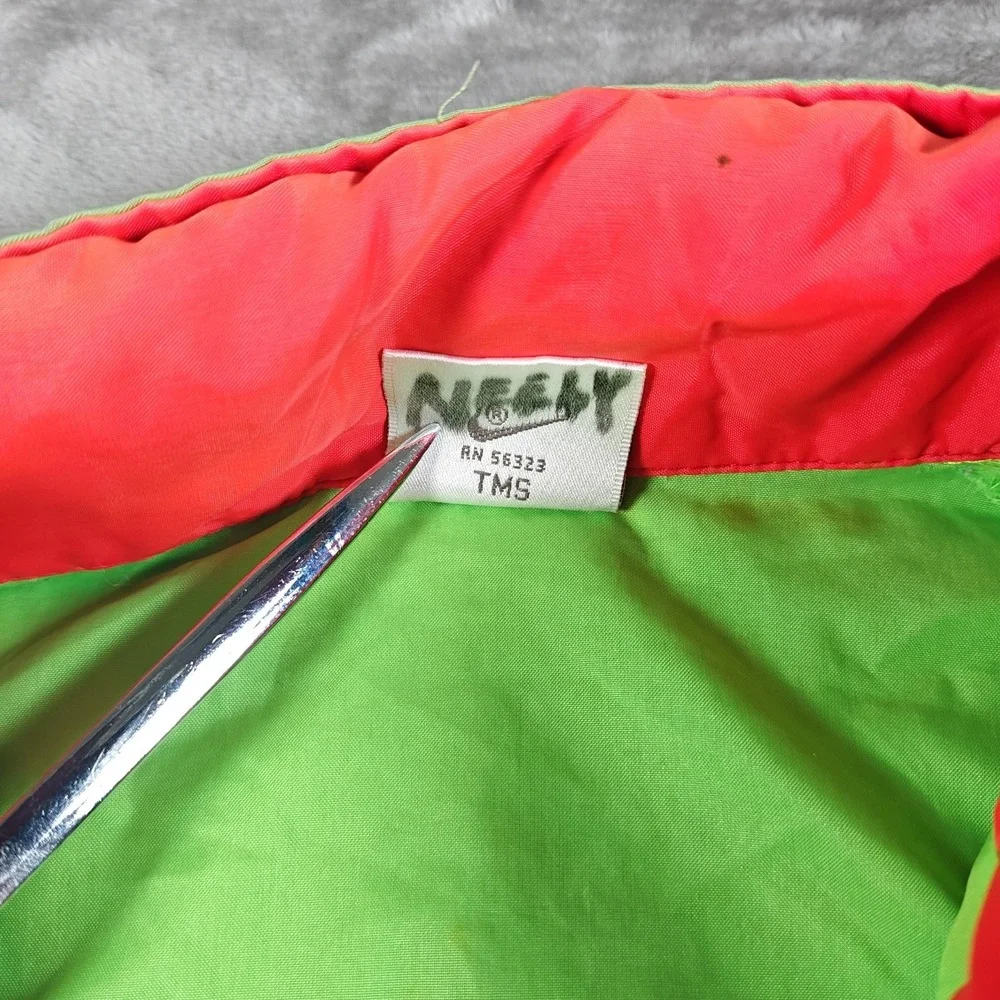 Vintage Nike‎ Windbreaker Youth Medium Blue Green Pink Full Zip Colorblock Neon